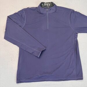 Greyson Mens Sz XL Tate Mockneck 1/4 Zip Pullover Blue‎ Shell Wolf Logo Camo NWI